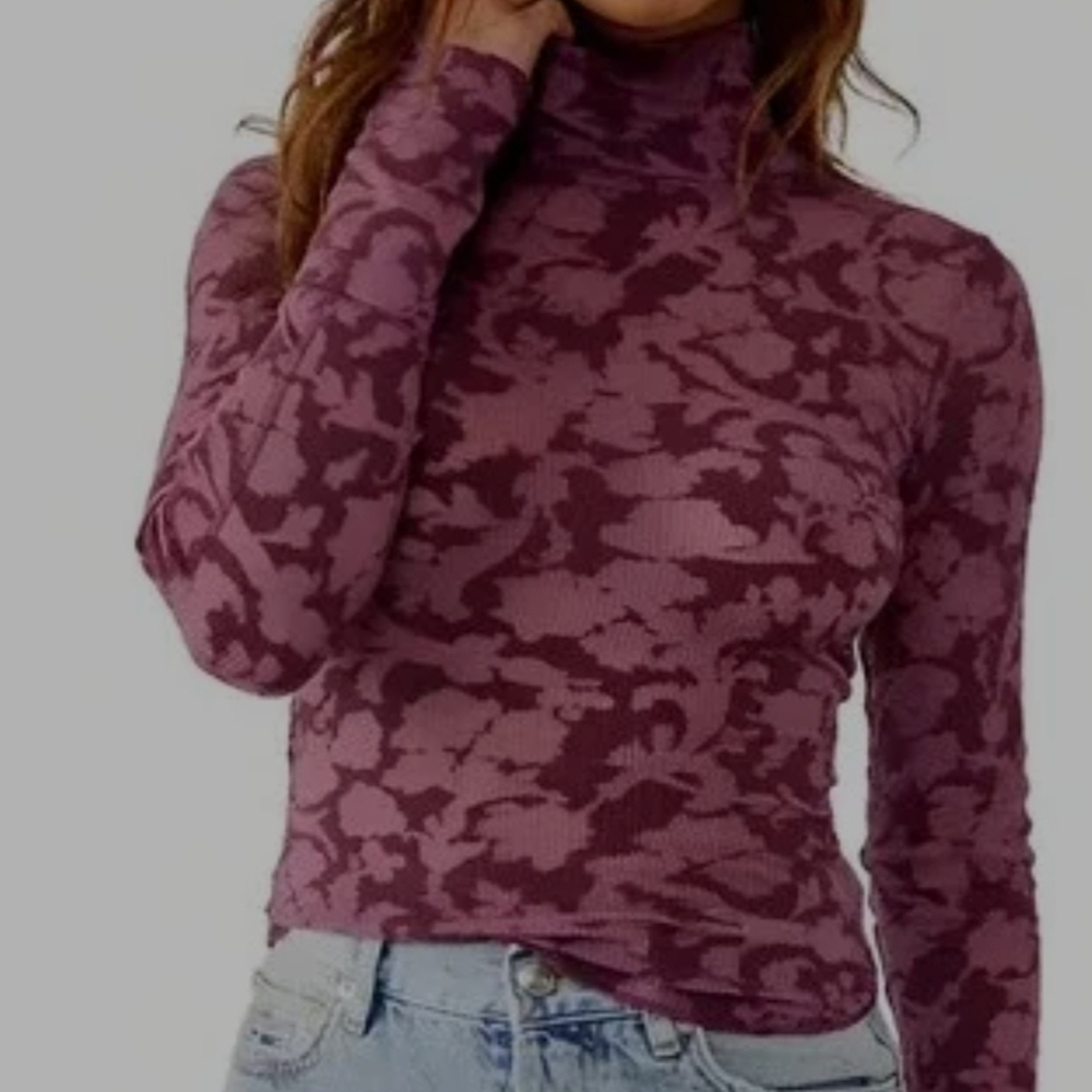 Free People Purple Long Sleeve Tee